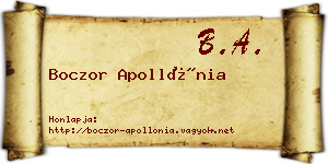 Boczor Apollónia névjegykártya